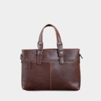 Porte-Documents Vintage En Cuir Marron | Dossier Semi-Dur Avec Compartiments | Occasion